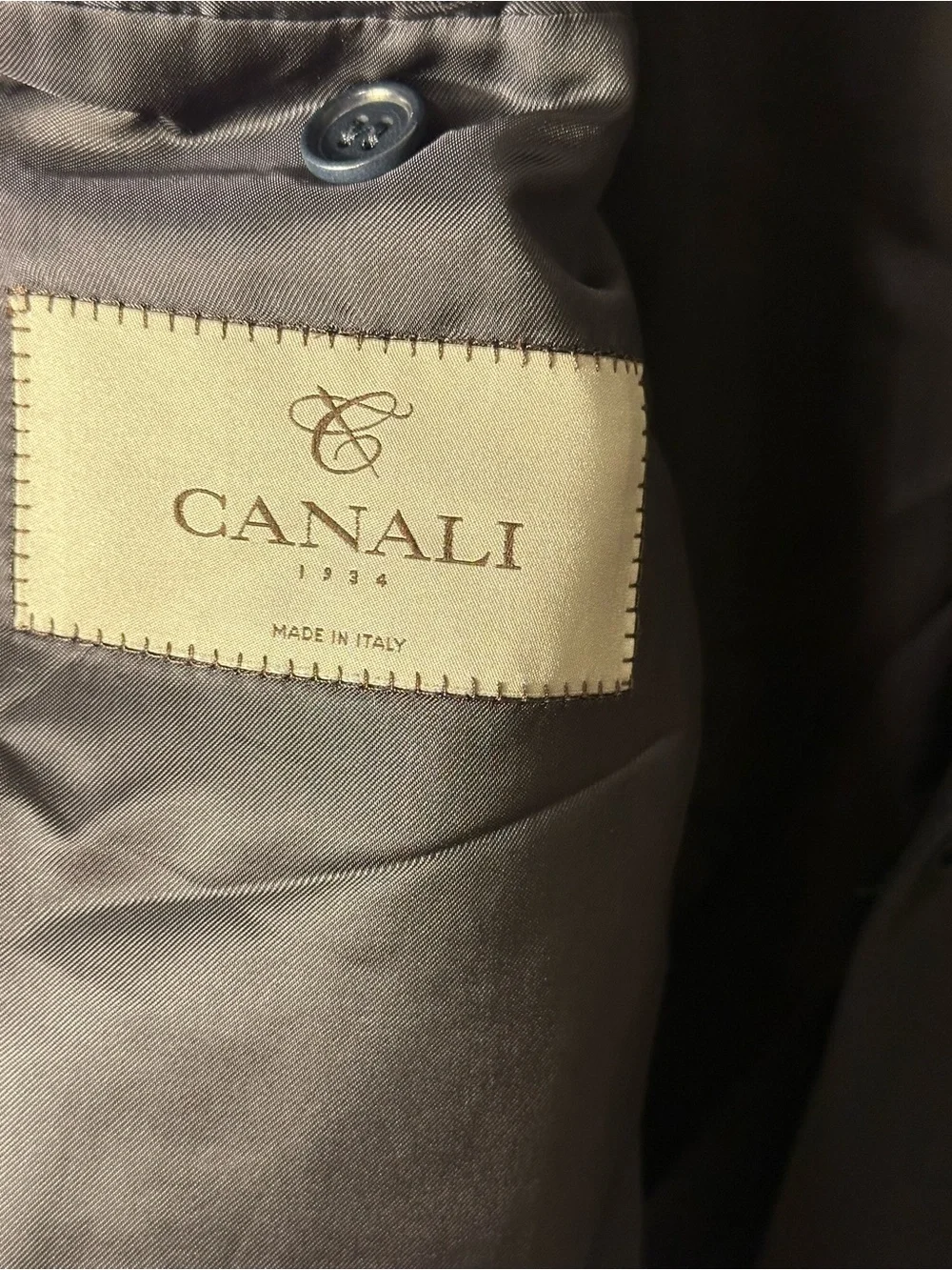 Canali Classic Fit Water Resistant Navy Wool Blazer Men’s Sz 42R